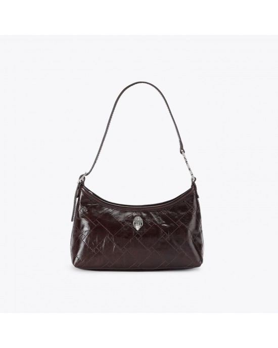 Kurt Geiger Sling Vinyl Shoulder Dark Brown Τσάντα Ώμου