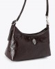 Kurt Geiger Sling Vinyl Shoulder Dark Brown Τσάντα Ώμου
