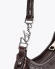Kurt Geiger Sling Vinyl Shoulder Dark Brown Τσάντα Ώμου