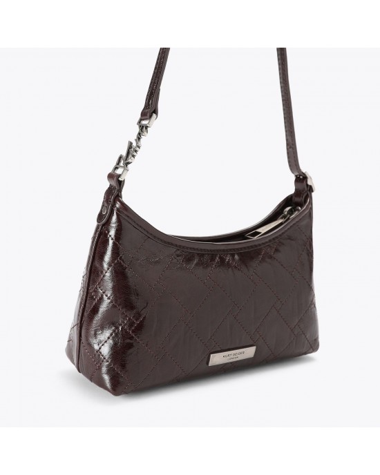 Kurt Geiger Sling Vinyl Shoulder Dark Brown Τσάντα Ώμου