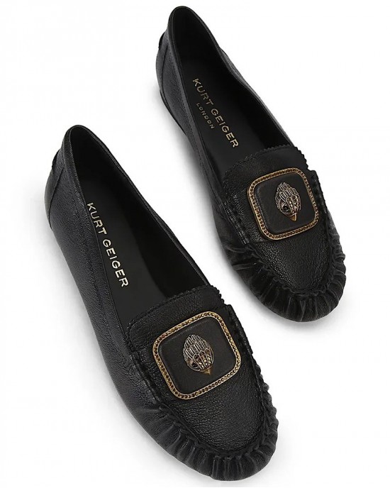 Kurt Geiger Pimlico Black Leather Μοκασίνια