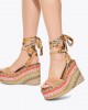 Kurt Geiger Chelsea Scarf Wedge Heel Mustard Παπο΄υτσια