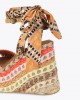 Kurt Geiger Chelsea Scarf Wedge Heel Mustard Παπο΄υτσια