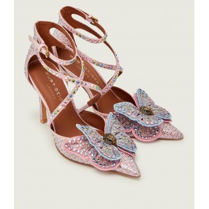 Kurt Geiger Big Butterfly Strap Court Pale Pink Γόβες