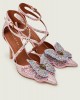 Kurt Geiger Big Butterfly Strap Court Pale Pink Γόβες