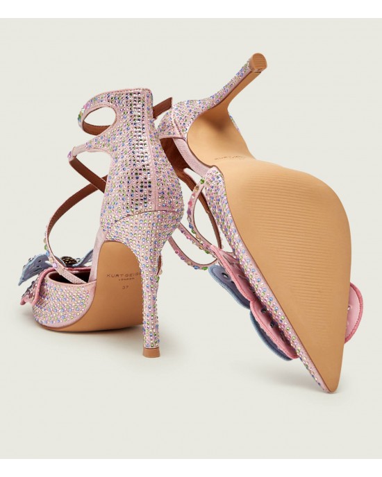 Kurt Geiger Big Butterfly Strap Court Pale Pink Γόβες