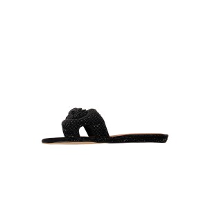 Kurt Geiger Eagle Cut Out Flat Black Σανδάλια