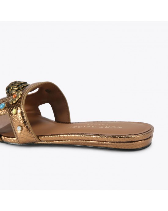 Kurt Geiger Eagle Cut Out Flat Bronze Σανδάλια