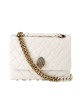 Kurt Geiger Large Kensington Cream Leather Τσάντα Ώμου