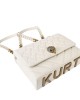 Kurt Geiger Large Kensington Cream Leather Τσάντα Ώμου