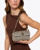 Pinko Oxford Mini Fabric Beige Houndstooth Τσάντα Ώμου