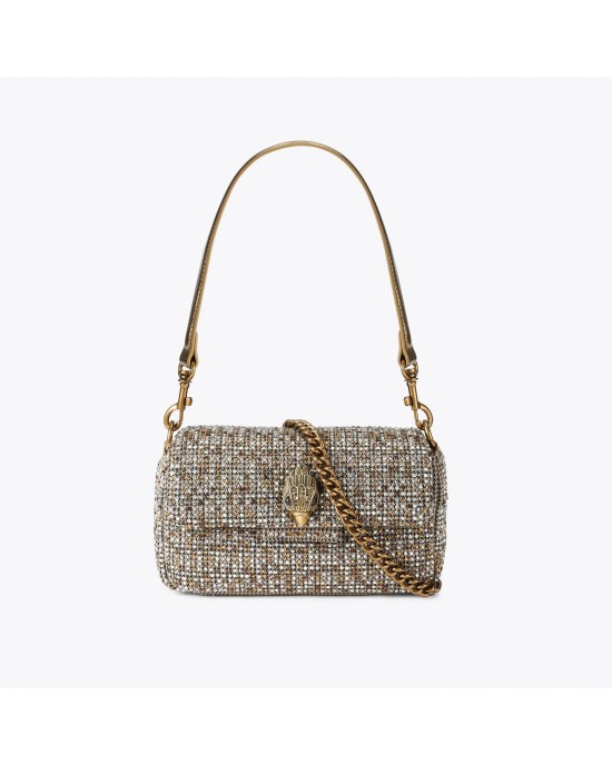 Pinko Oxford Mini Fabric Beige Houndstooth Τσάντα Ώμου