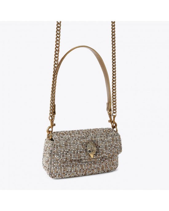 Pinko Oxford Mini Fabric Beige Houndstooth Τσάντα Ώμου