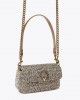Pinko Oxford Mini Fabric Beige Houndstooth Τσάντα Ώμου