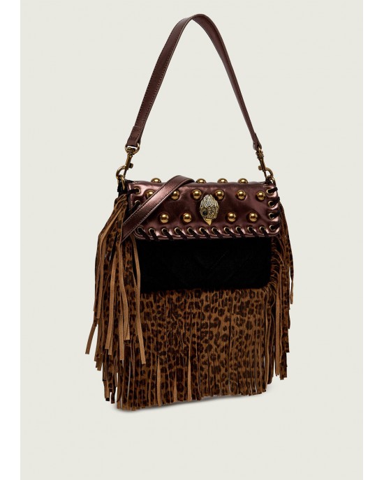 Kurt Geiger Oxford Fringe Brown Τσάντα Ώμου