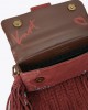 Kurt Geiger Oxford Glasto Fringe Wine Suede Τσάντα Ώμου