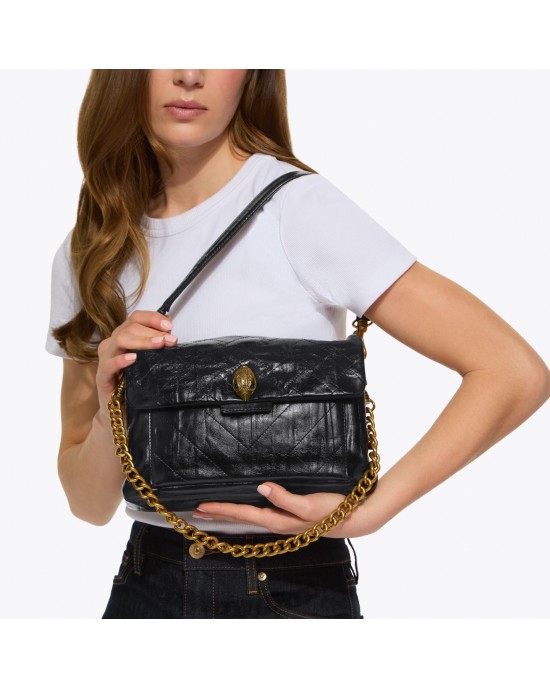 Kurt Geiger Celia Kensington XBody Leather Black Τσάντα Ώμου