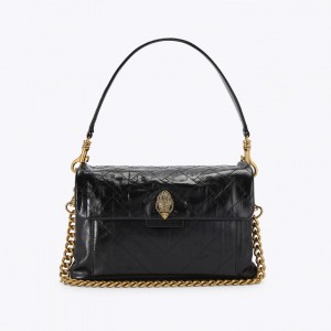 Kurt Geiger Celia Kensington XBody Leather Black Τσάντα Ώμου