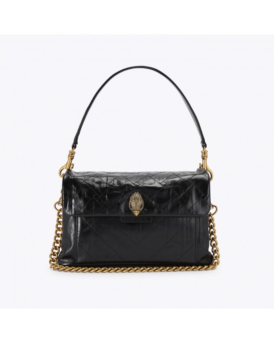 Kurt Geiger Celia Kensington XBody Leather Black Τσάντα Ώμου