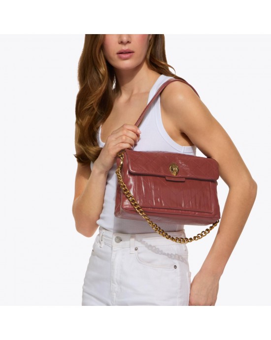 Kurt Geiger Kensington XBody Wine Crinkled Τσάντα Ώμου