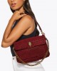 Kurt Geiger Celia Wine Croc Embossed Suede Τσάντα Ώμου
