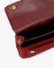 Kurt Geiger Celia Wine Croc Embossed Suede Τσάντα Ώμου