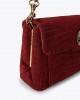 Kurt Geiger Celia Wine Croc Embossed Suede Τσάντα Ώμου