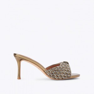 Kurt Geiger Oxford Heel Mule Beige Πέδιλα