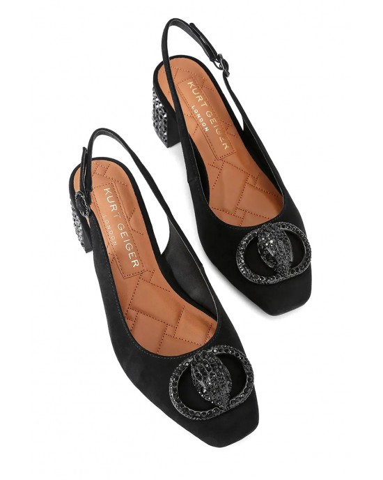 Kurt Geiger Chelsea Block Slingback Black Γόβες