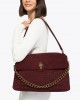 Kurt Geiger Celia Wine Croc Embossed Suede Extra Large Τσάντα Ώμου