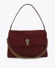 Kurt Geiger Celia Wine Croc Embossed Suede Extra Large Τσάντα Ώμου