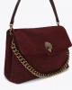 Kurt Geiger Celia Wine Croc Embossed Suede Extra Large Τσάντα Ώμου