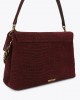 Kurt Geiger Celia Wine Croc Embossed Suede Extra Large Τσάντα Ώμου