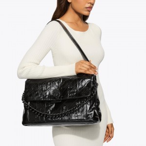 Kurt Geiger Celia Drench Black Extra Large Τσάντα Ώμου