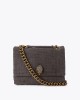 Kurt Geiger Large Kensington Dark Brown Croc Τσάντα Ώμου