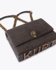 Kurt Geiger Large Kensington Dark Brown Croc Τσάντα Ώμου
