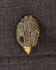 Kurt Geiger Large Kensington Dark Brown Croc Τσάντα Ώμου