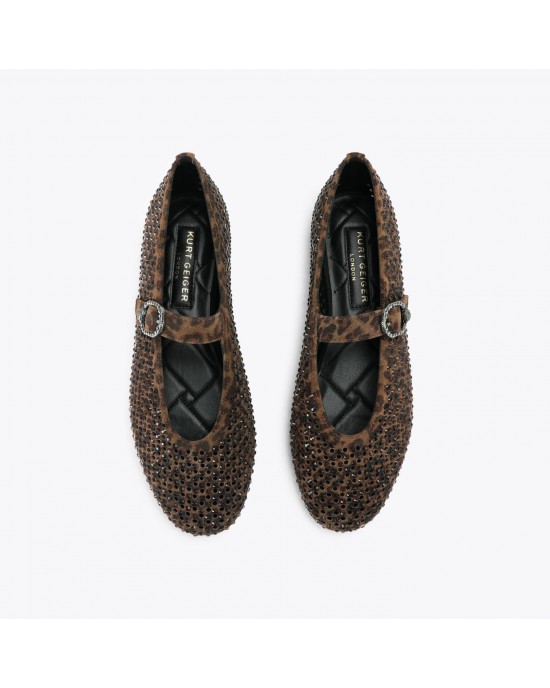 Kurt Geiger Mayfair Brown Flat Μπαλαρίνες