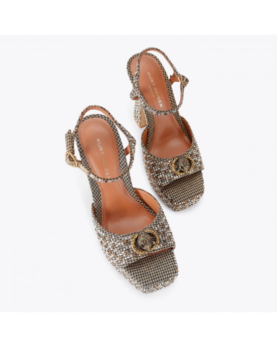 Kurt Geiger Chelsea Platform Peep Toe Beige Πέδιλα