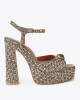 Kurt Geiger Chelsea Platform Peep Toe Beige Πέδιλα
