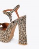 Kurt Geiger Chelsea Platform Peep Toe Beige Πέδιλα