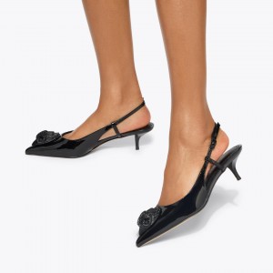 Kurt Geiger Belsize Eagle Black Slingback Γόβες