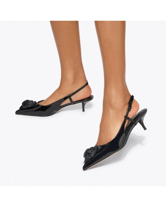 Kurt Geiger Belsize Eagle Black Slingback Γόβες