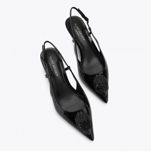 Kurt Geiger Belsize Eagle Black Slingback Γόβες