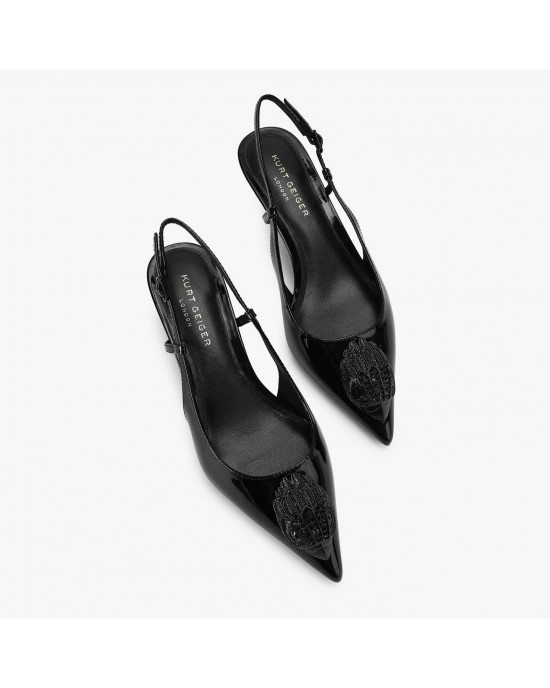 Kurt Geiger Belsize Eagle Black Slingback Γόβες