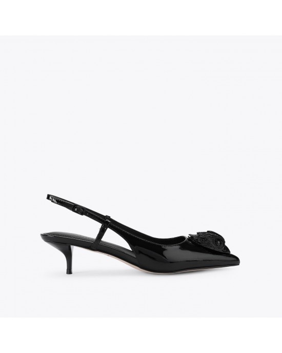 Kurt Geiger Belsize Eagle Black Slingback Γόβες