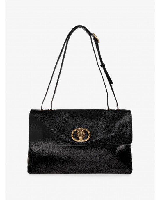Kurt Geiger Chelsea Large Slouch Flap Black Τσάντα Ώμου