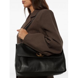 Kurt Geiger Chelsea Large Slouch Flap Black Τσάντα Ώμου