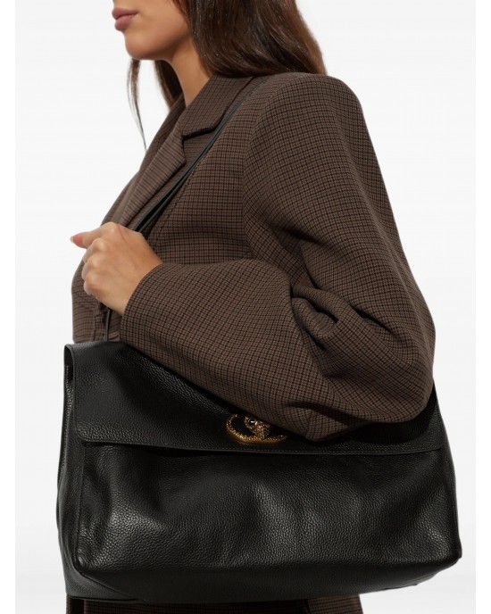 Kurt Geiger Chelsea Large Slouch Flap Black Τσάντα Ώμου