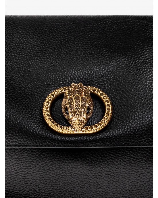 Kurt Geiger Chelsea Large Slouch Flap Black Τσάντα Ώμου